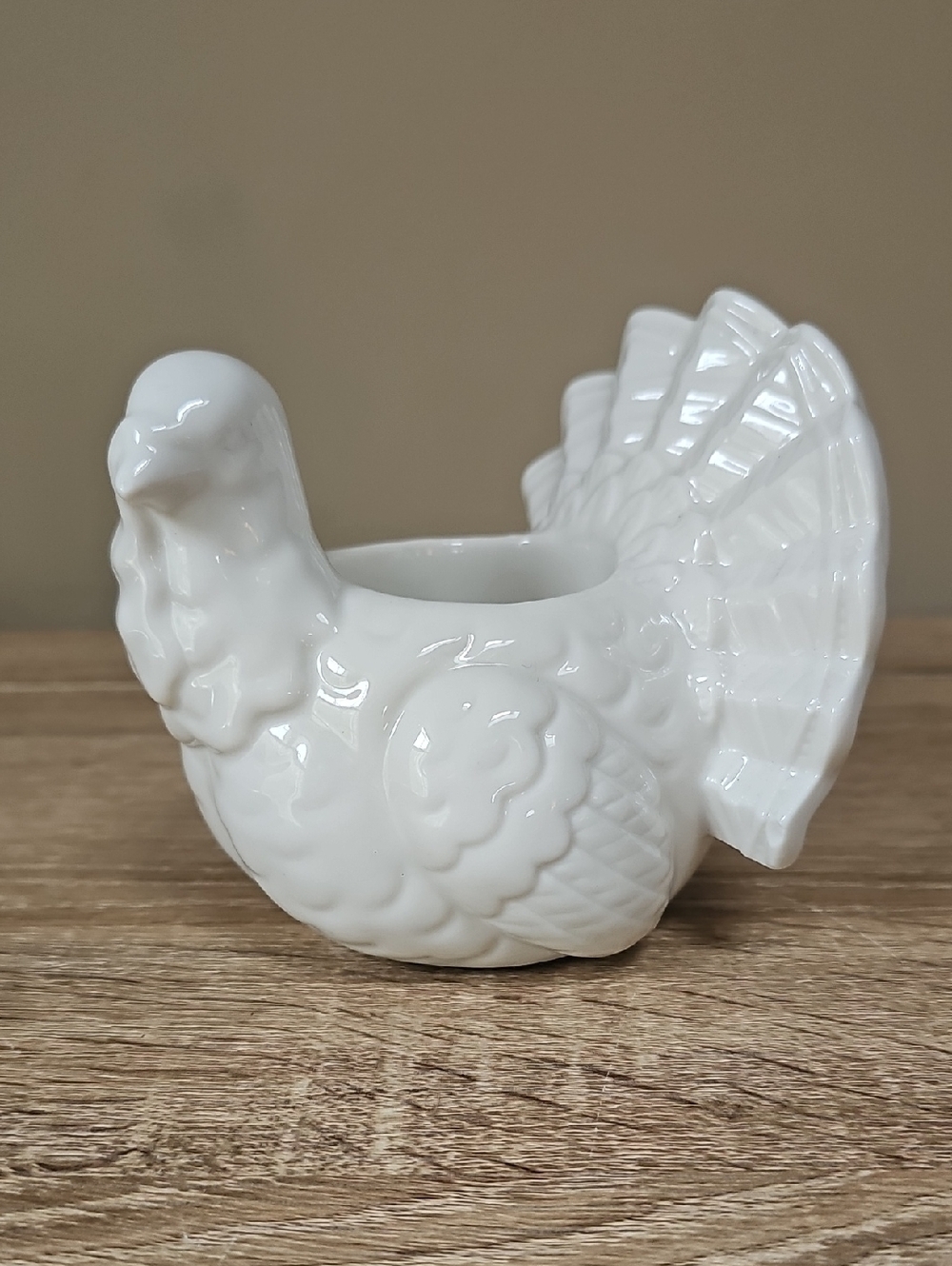 Yankee Candle White Glossy Ceramic Turkey Votive Holder
